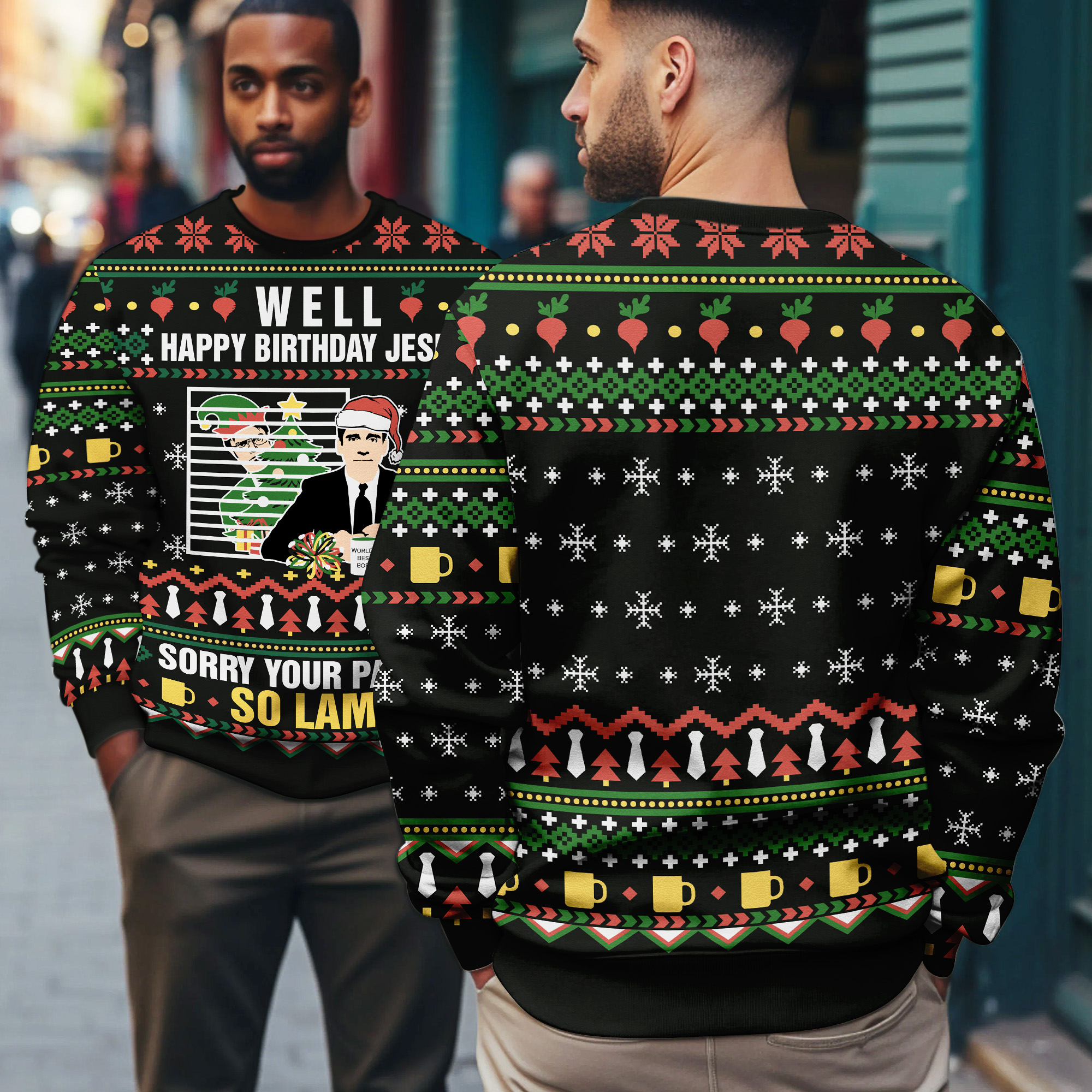 The Office Michael Scott Christmas Quote Funny Mug And Elf Scene Holiday Ugly Xmas Sweater