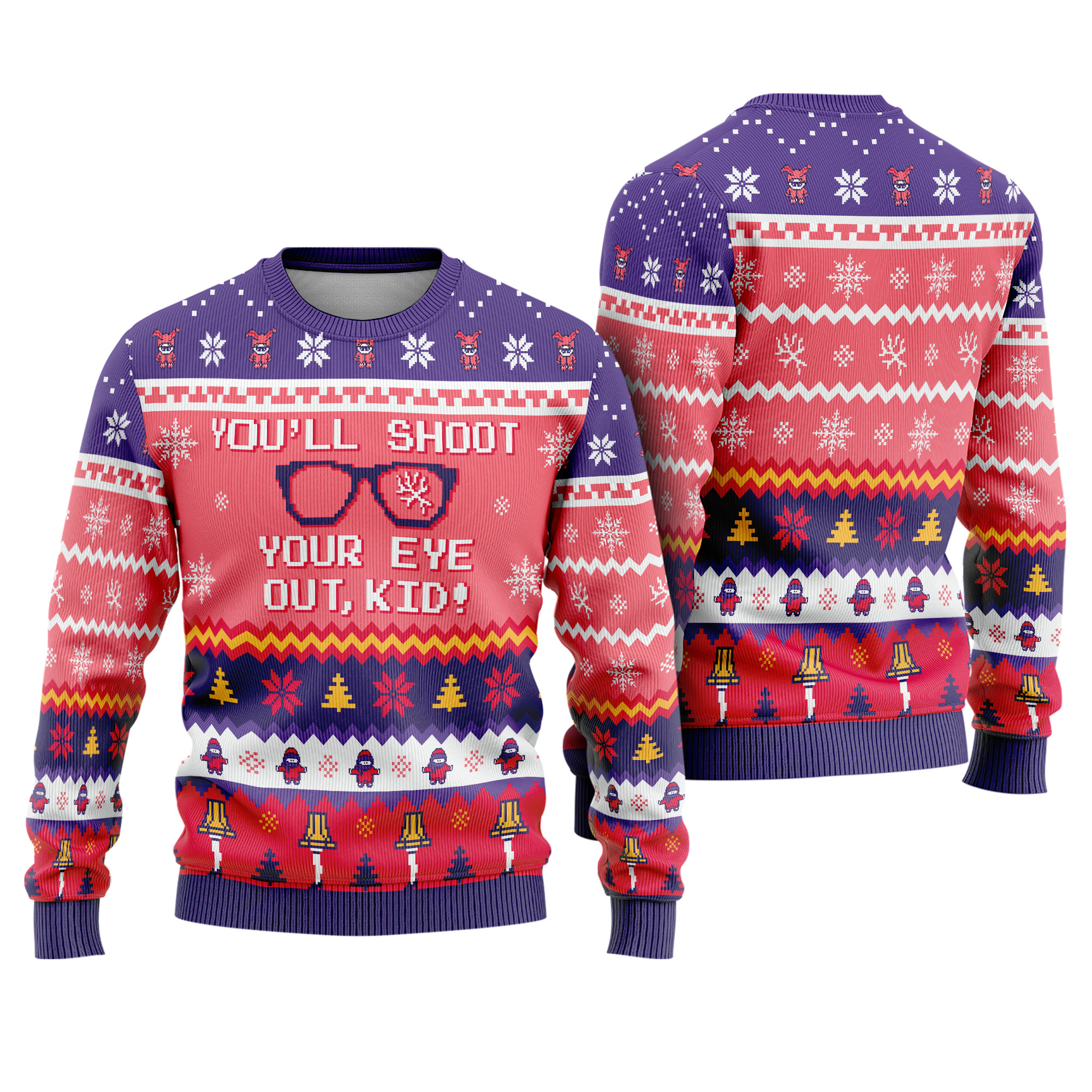 A Christmas Story Youll Shoot Your Eye Out Kid Retro Holiday Ugly Xmas Sweater