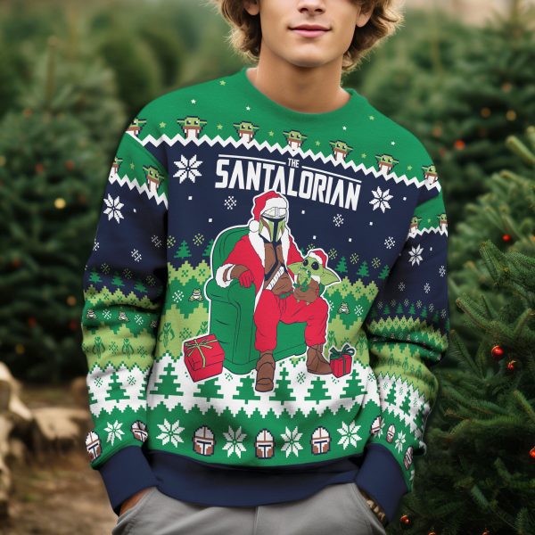 250227309 aa haoli ugly sweater the santalorian and baby yoda christmas starwars mandalorian 5 4wlv8