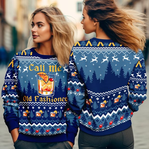 250306406 aa haoli 3d ugly sweater call me old fashioned bourbon 3 4vjsc