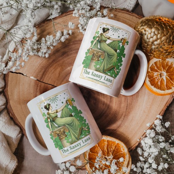 The Sassy Lass Mugs - Funny St. Patrick's Day Tarot Style