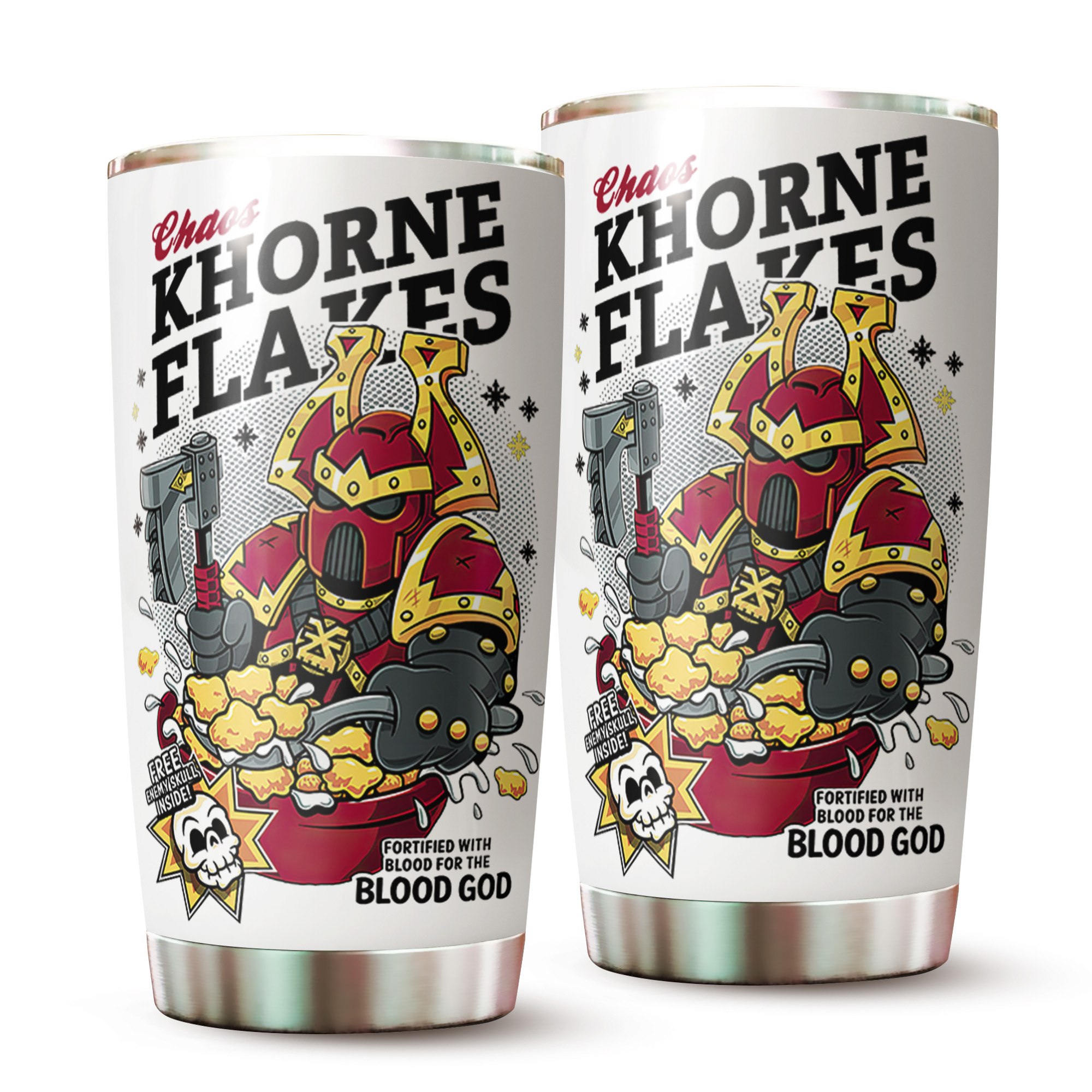 Chaos Khorne Flakes Warhammer Fortified With Blood for the Blood God Tumbler