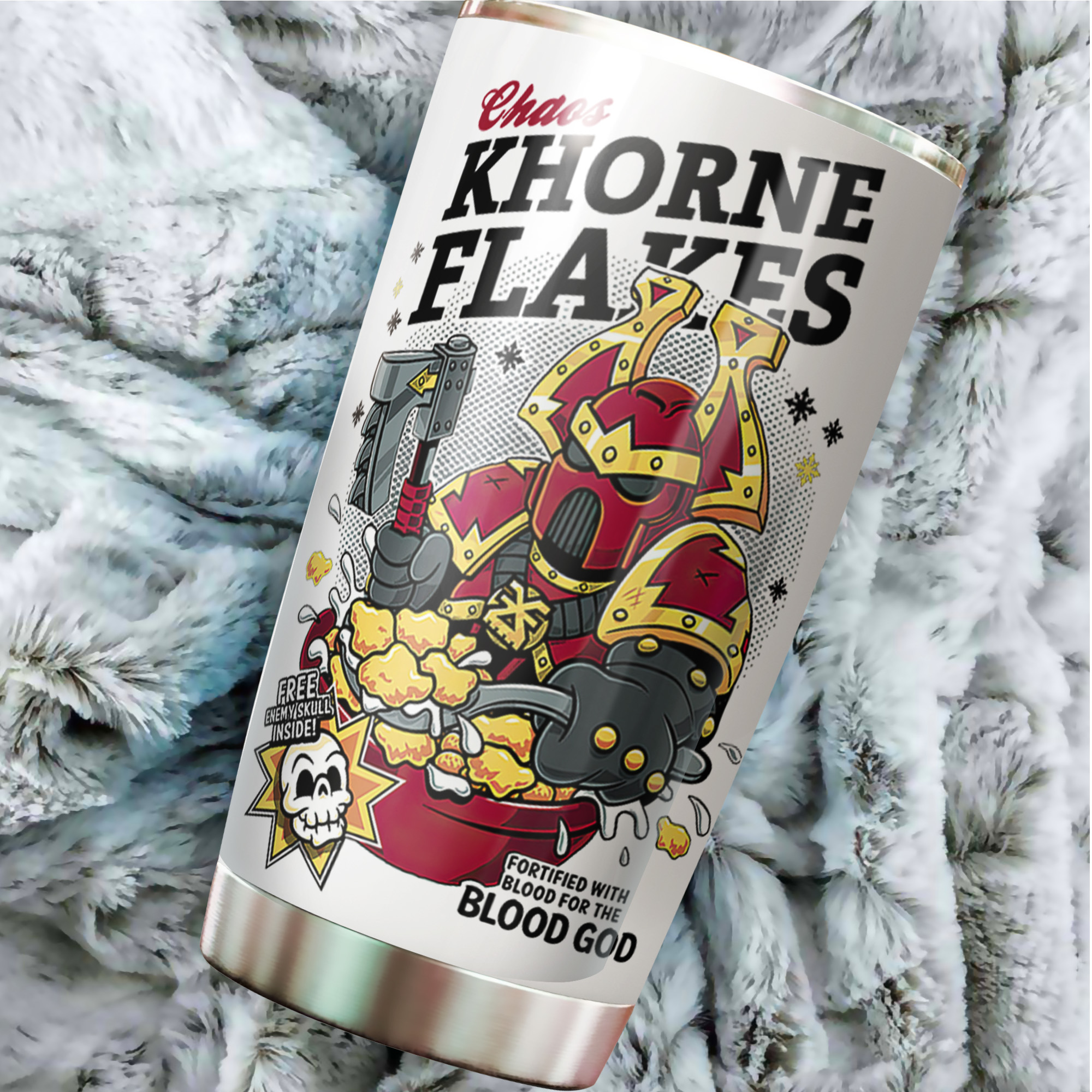 Chaos Khorne Flakes Warhammer Fortified With Blood for the Blood God Tumbler