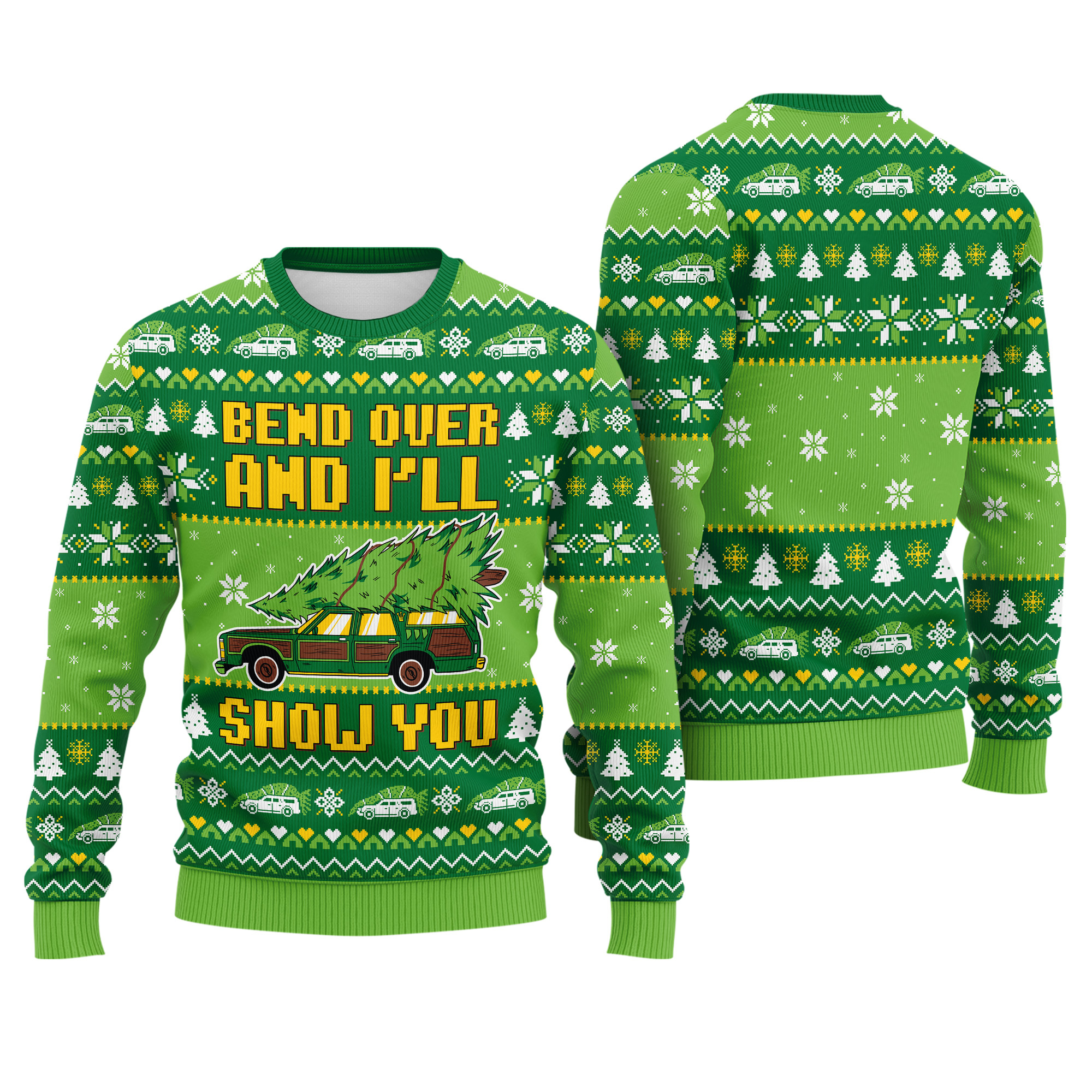 Bend Over and Ill Show You National Lampoons Christmas Vacation Ugly Xmas Sweater