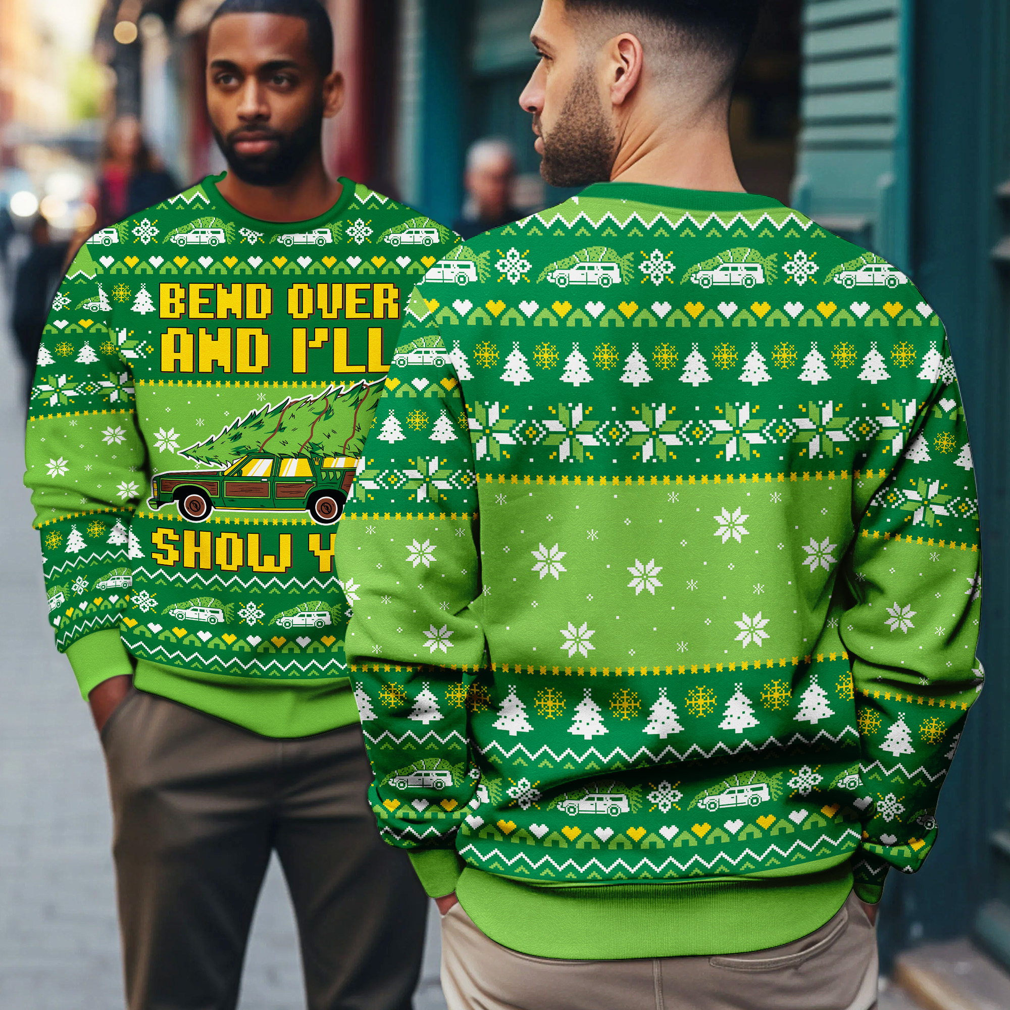 Bend Over and Ill Show You National Lampoons Christmas Vacation Ugly Xmas Sweater