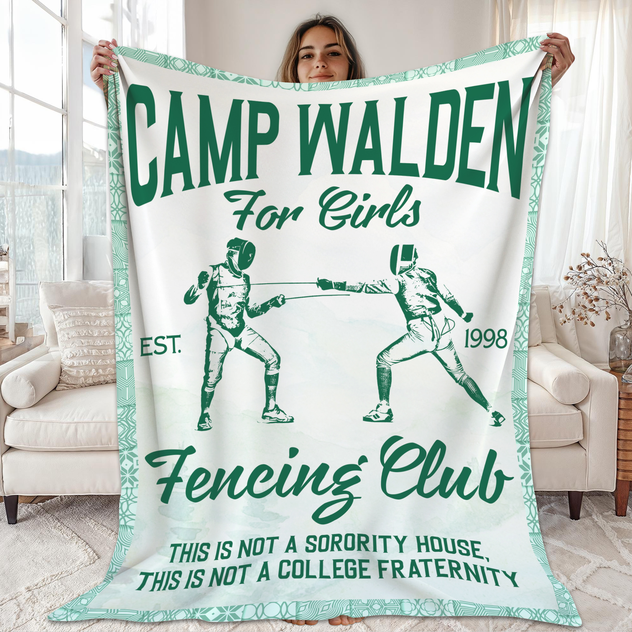Camp Walden Fencing Club The Parent Trap Movie Fleece Blanket Camp Walden Fencing Club The Parent Trap Movie Fleece Blanket