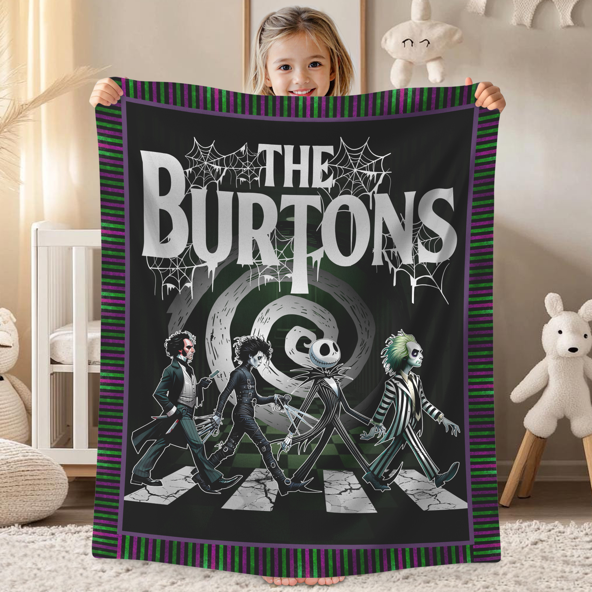 The Burtons Beetlejuice Edward Scissorhands Jack Skellington Fleede Blanket