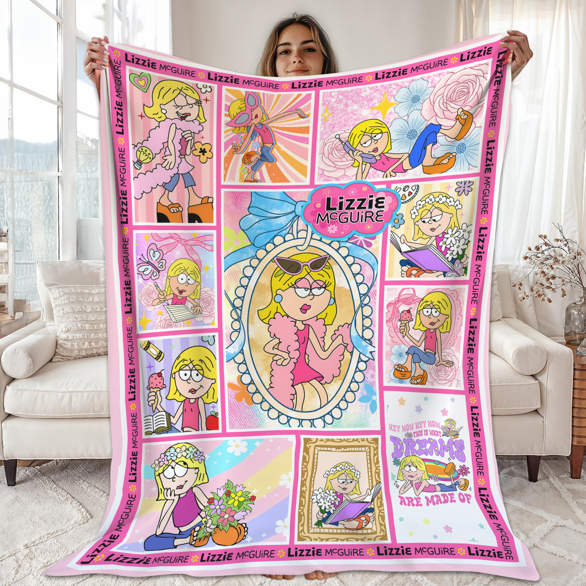 Lizzie McGuire DC Throwback Aesthetic Fleece Blanket Lizzie McGuire DC Throwback Aesthetic Fleece Blanket