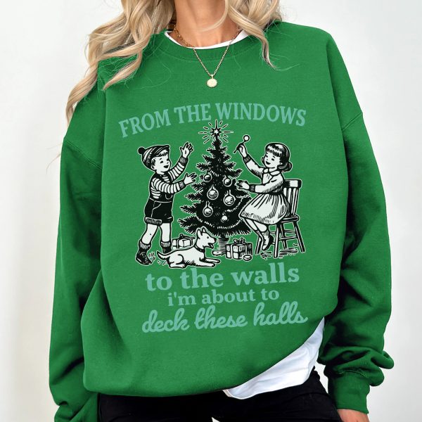 Alternative view of From The Windows To The Walls Deck These Halls Vintage Christmas Apparel