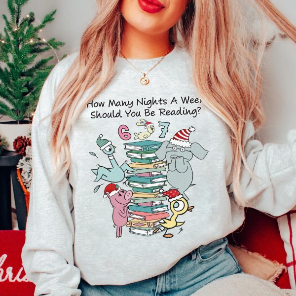 Elephant Piggie Pigeon Reading 6-7 Nights Mo Willems Inspired Apparel