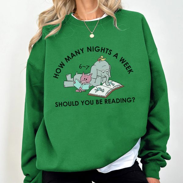 Elephant & Piggie Reading Motivation 6-7 Nights Mo Willems Inspired Apparel