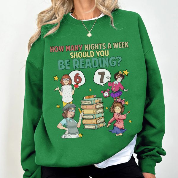 Alternative view of Junie B. Jones Inspired How Many Nights A Week Should You Be Reading Apparel