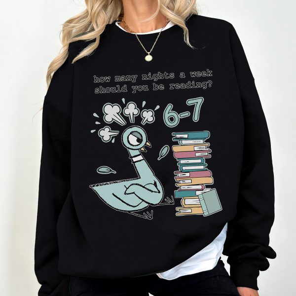 Angry Pigeon Reading Motivation 6-7 Nights Mo Willems Inspired Apparel