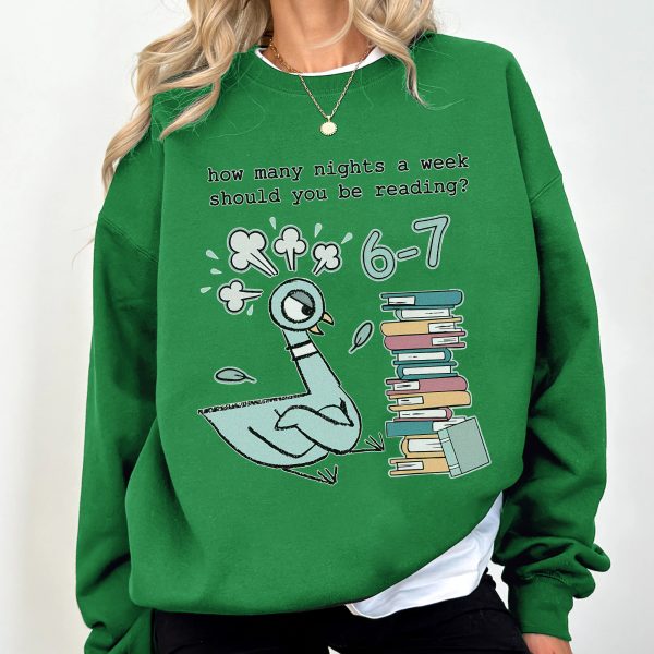 Alternative view of Angry Pigeon Reading Motivation 6-7 Nights Mo Willems Inspired Apparel