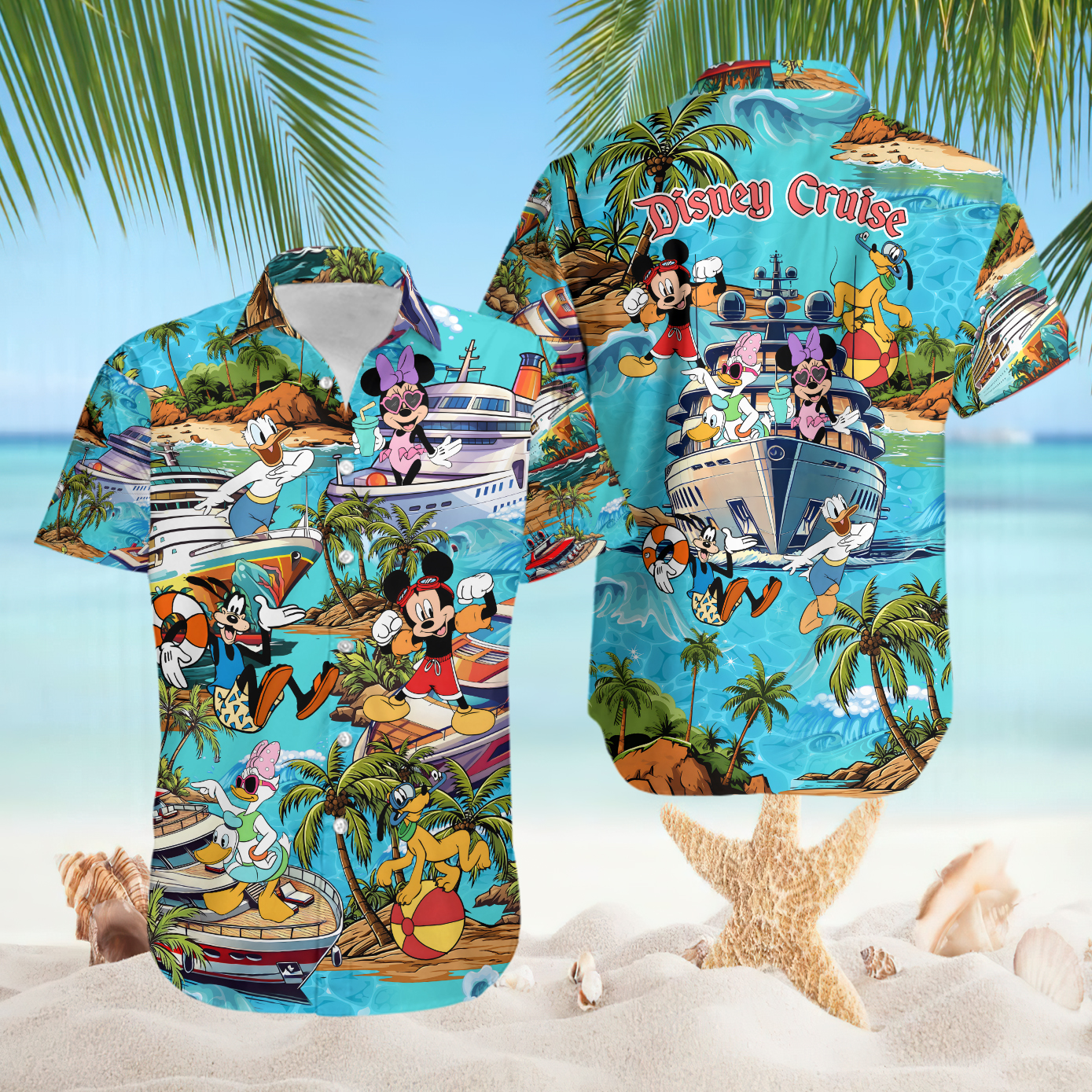 Disney Mickey And Friends Cruise Vacation Tropical Adventure Hawaiian Shirt