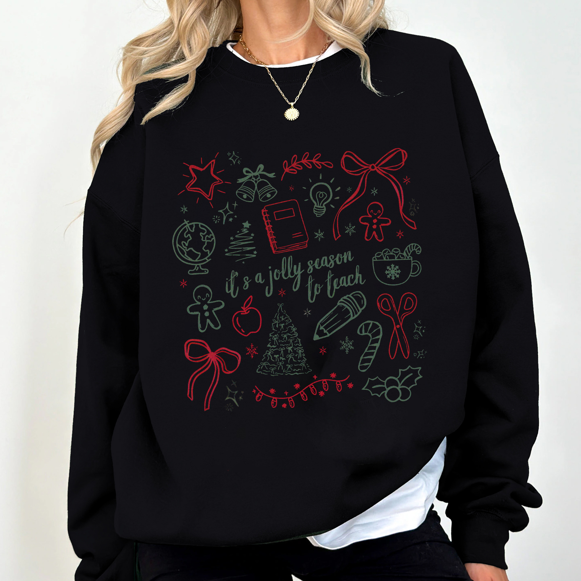Jolly Season To Teach Holiday Teacher Christmas Apparel Jolly Season To Teach Holiday Teacher Christmas Apparel