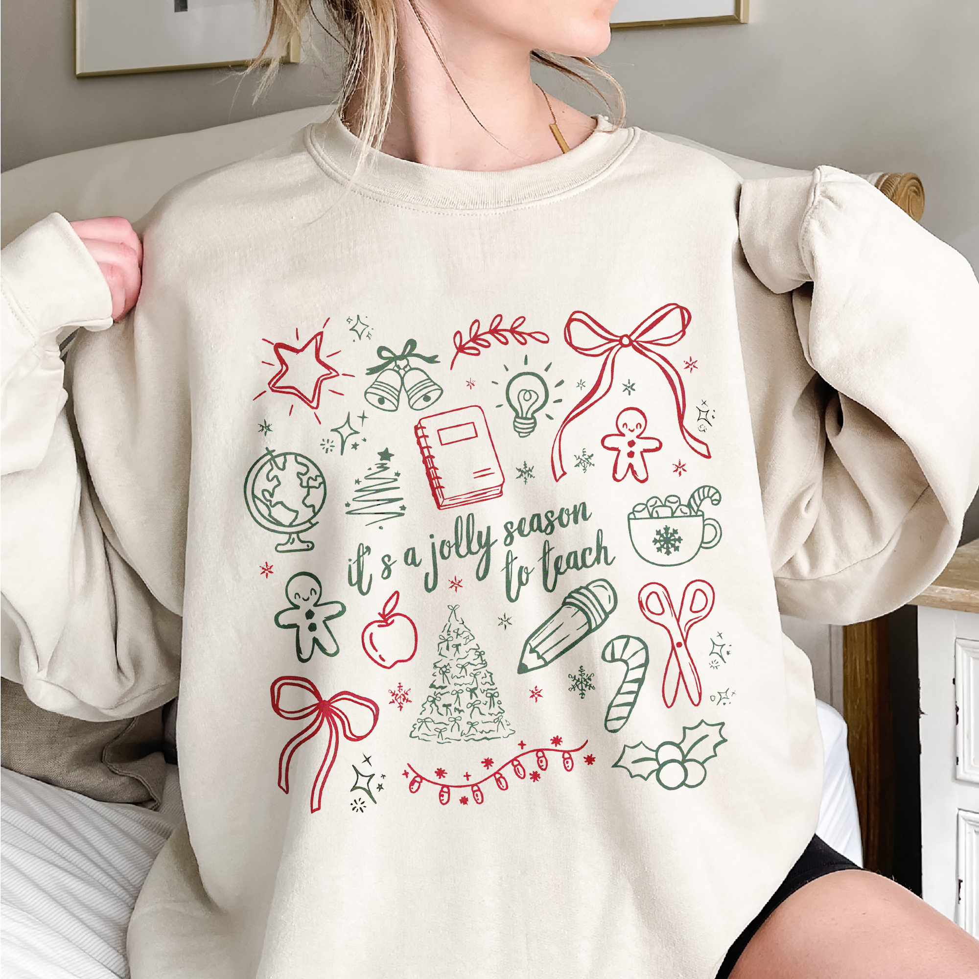 Jolly Season To Teach Holiday Teacher Christmas Apparel