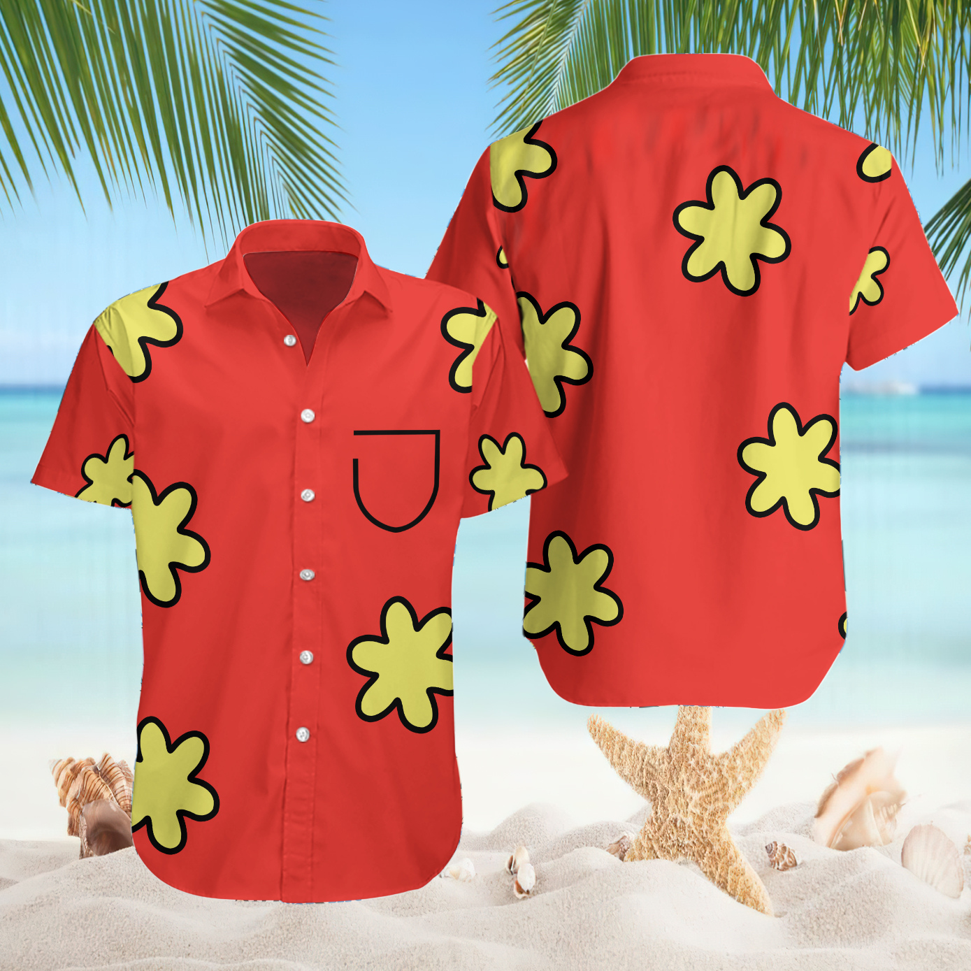 Glenn Quagmire Family Guy Classic Red Flower Pattern Hawaiian Shirt