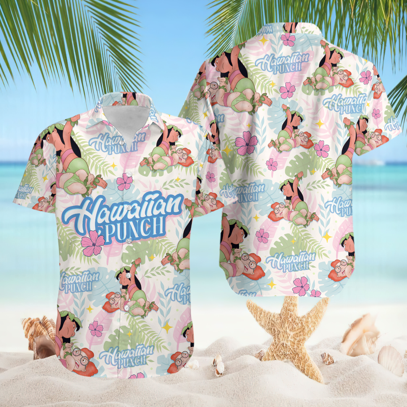 Hawaiian Punch Punchy Tropical Island Cartoon Pattern Hawaiian Shirt