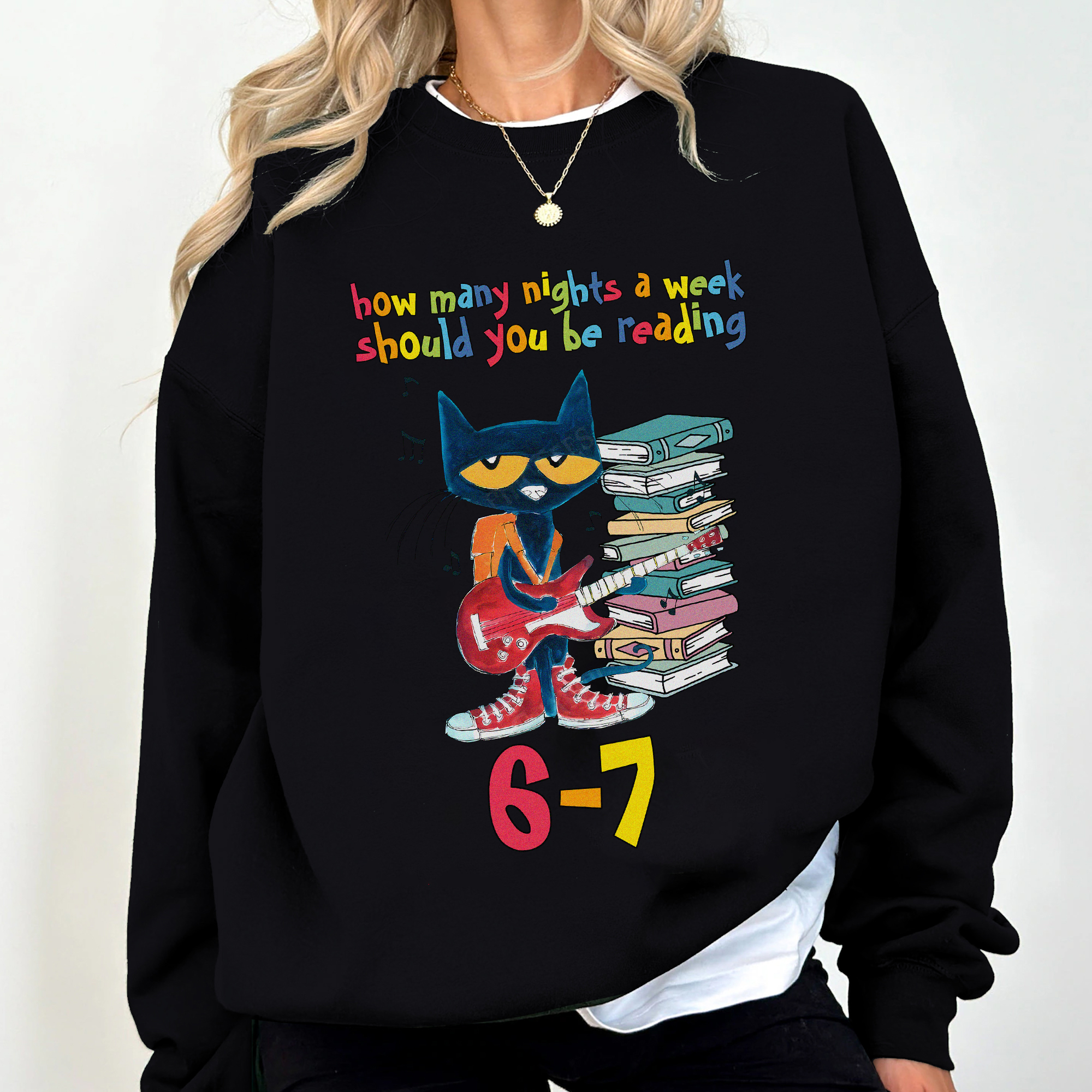 Pete the Cat Reading 6-7 Nights a Week Apparel Pete the Cat Reading 6-7 Nights a Week Apparel