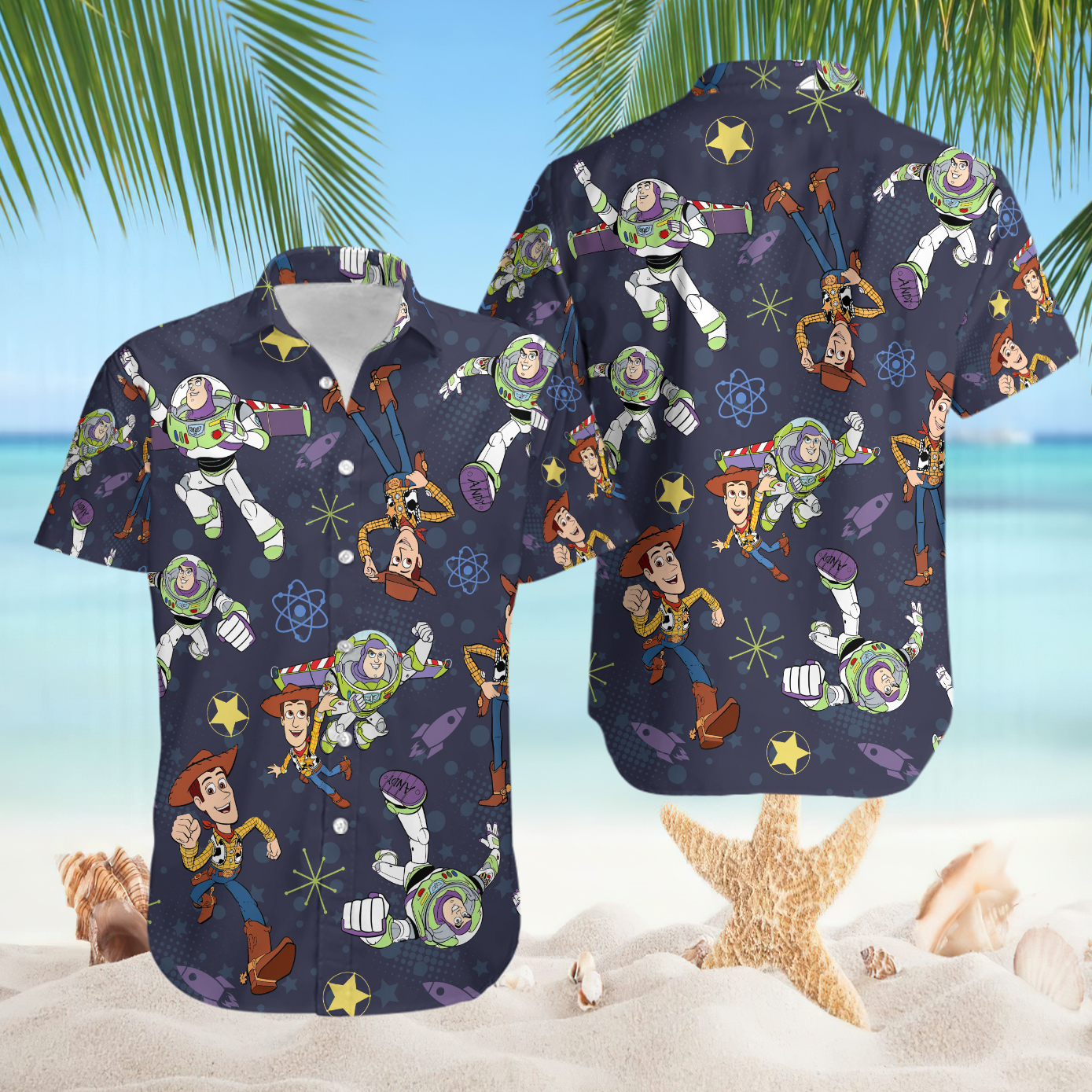 Woody And Buzz Lightyear Toy Story Space Adventure Pattern Hawaiian Shirt