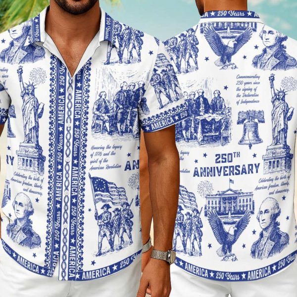 Hawaiian Shirt Retro American 250th Anniversary