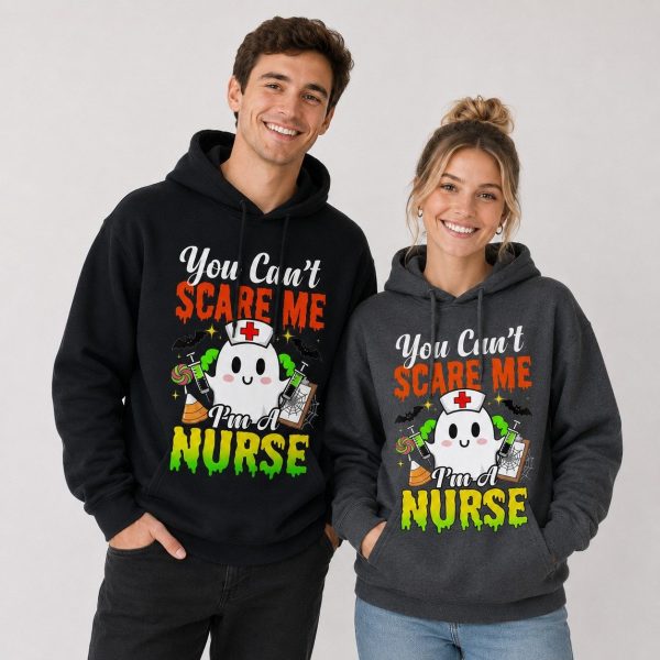 Funny Nurse Halloween Hoodie - You Can't Scare Me I'm A Nurse