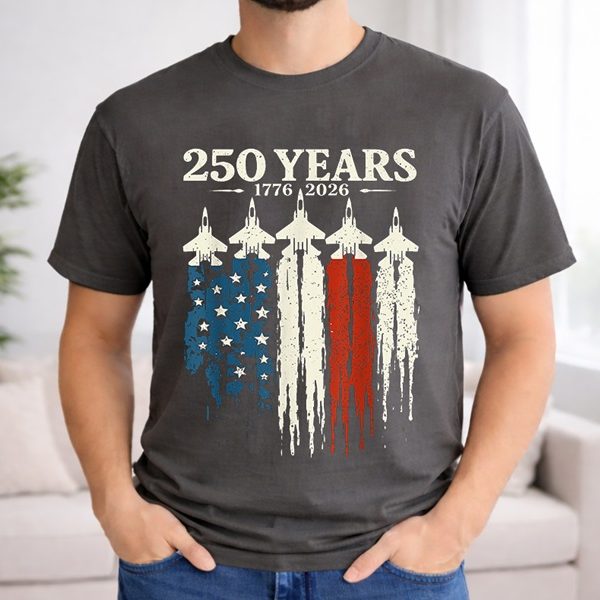 Alternative view of Flag Vintage 250 Years American 1776 2026 250th USA Birthday T-Shirt