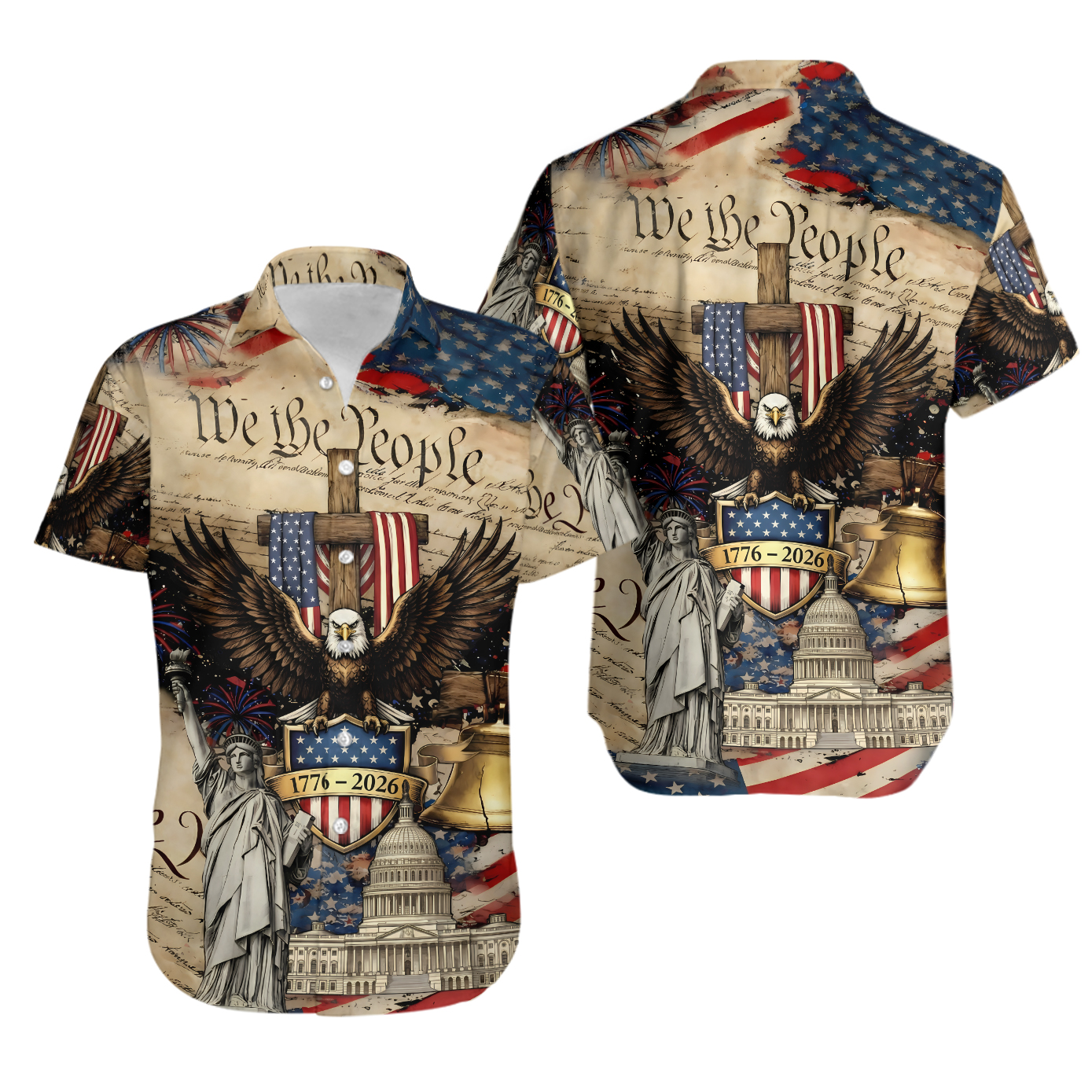 Hawaiian Shirt, We The People 250 Years Faith and Freedom