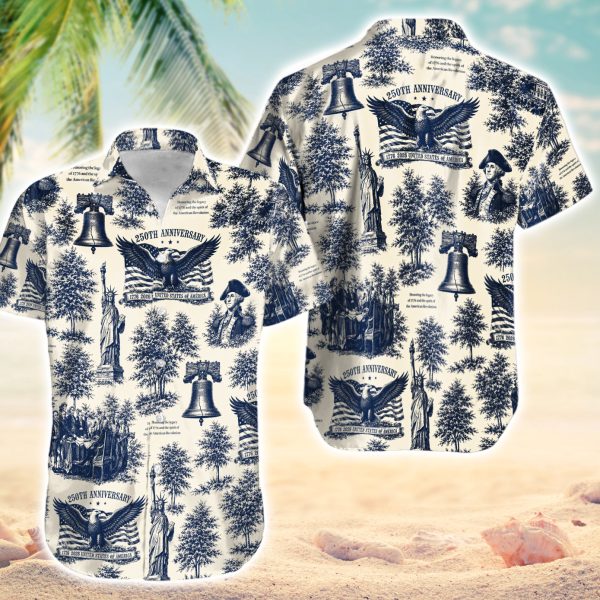 Alternative view of Hawaiian Shirt 250th Anniversary America