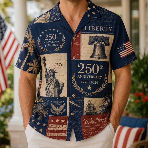 250th USA Anniversary Patriotic Hawaiian Shirt 1776-2026