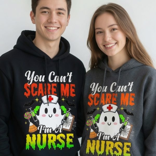 Funny Nurse Halloween Hoodie - You Can't Scare Me I'm A Nurse
