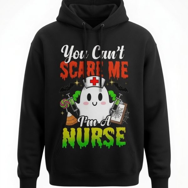 kl260618001 funny nurse halloween hoodie you cant scare me im a nurse4 ta8i0