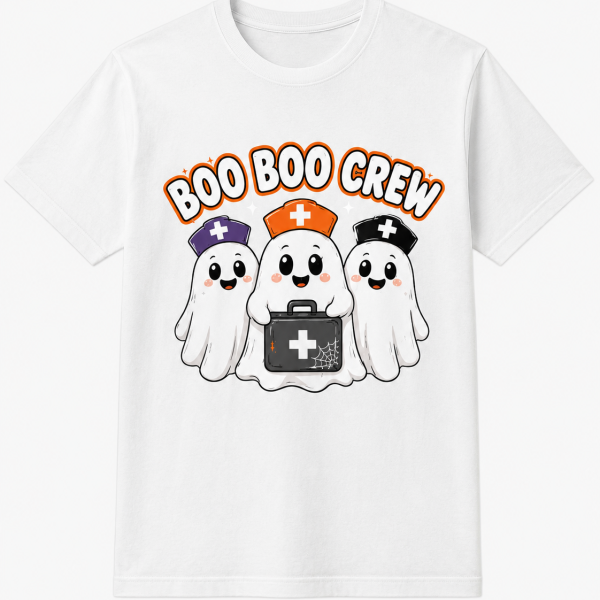 kl260619001 boo boo crew halloween nurse ghost shirt 5 e0bmg