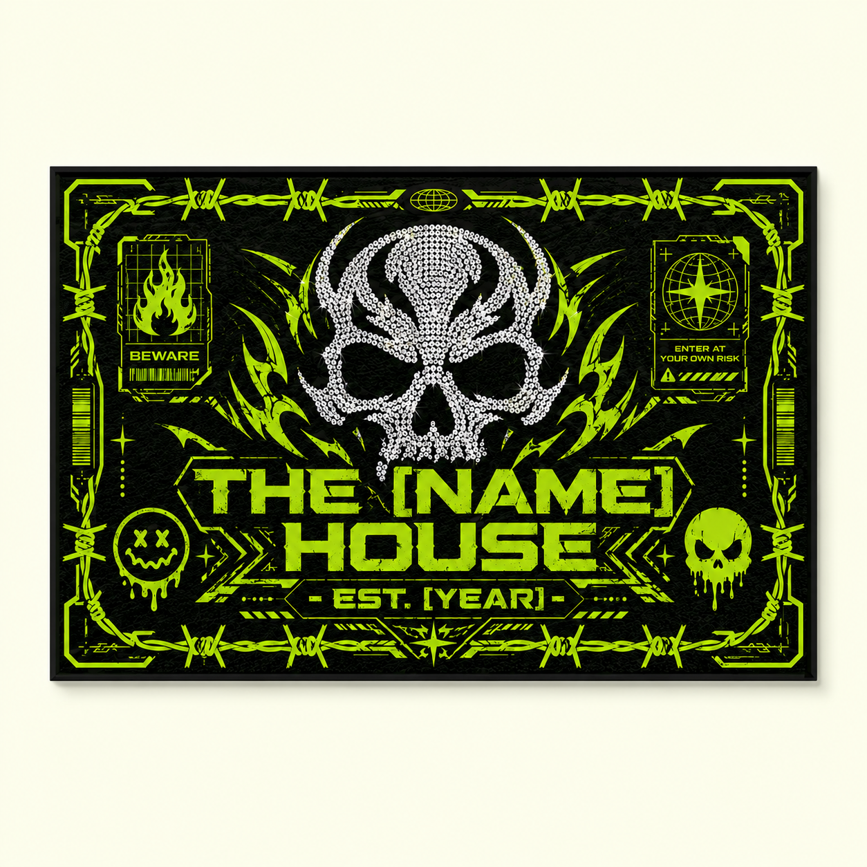 Homepage 17 Personalized Y2K Grunge Skull House Halloween Doormat
