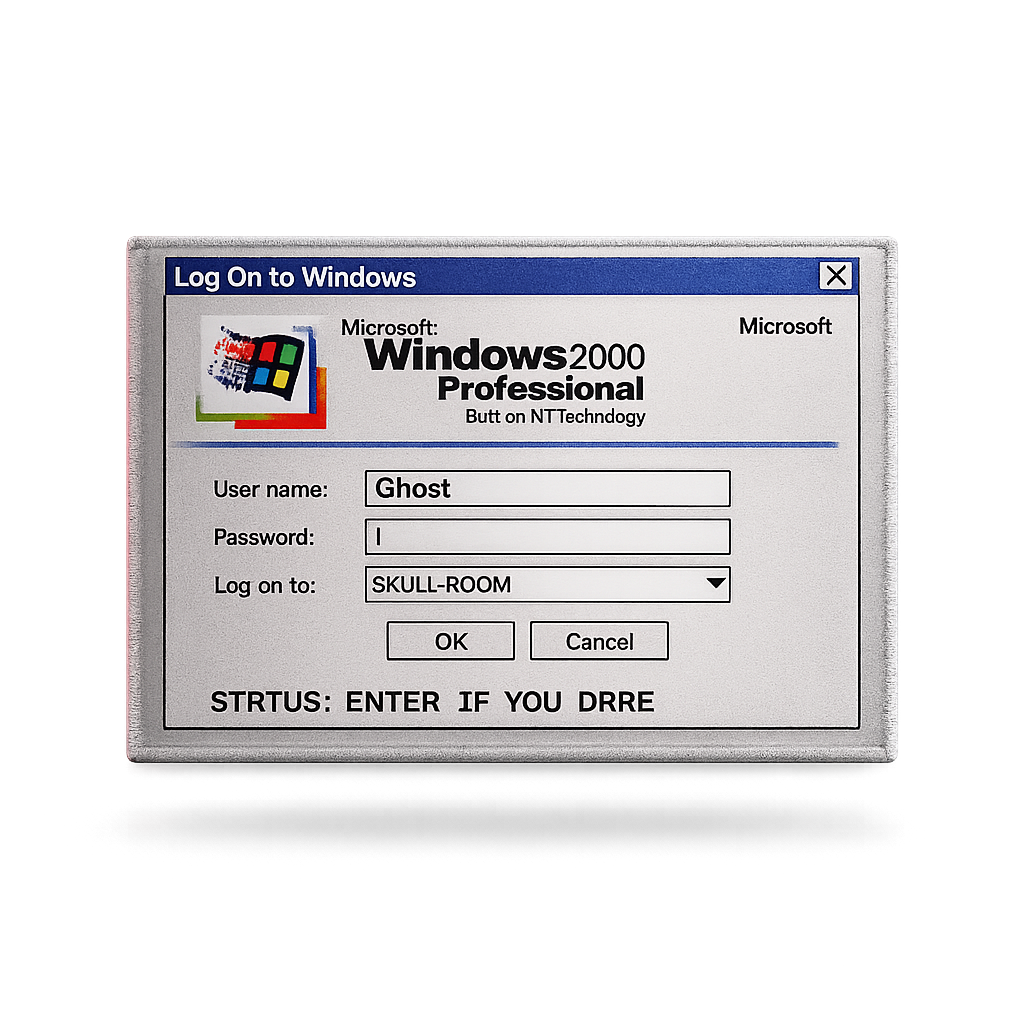 Retro Windows Login Ghost Doormat – Enter If You Dare Halloween Rug