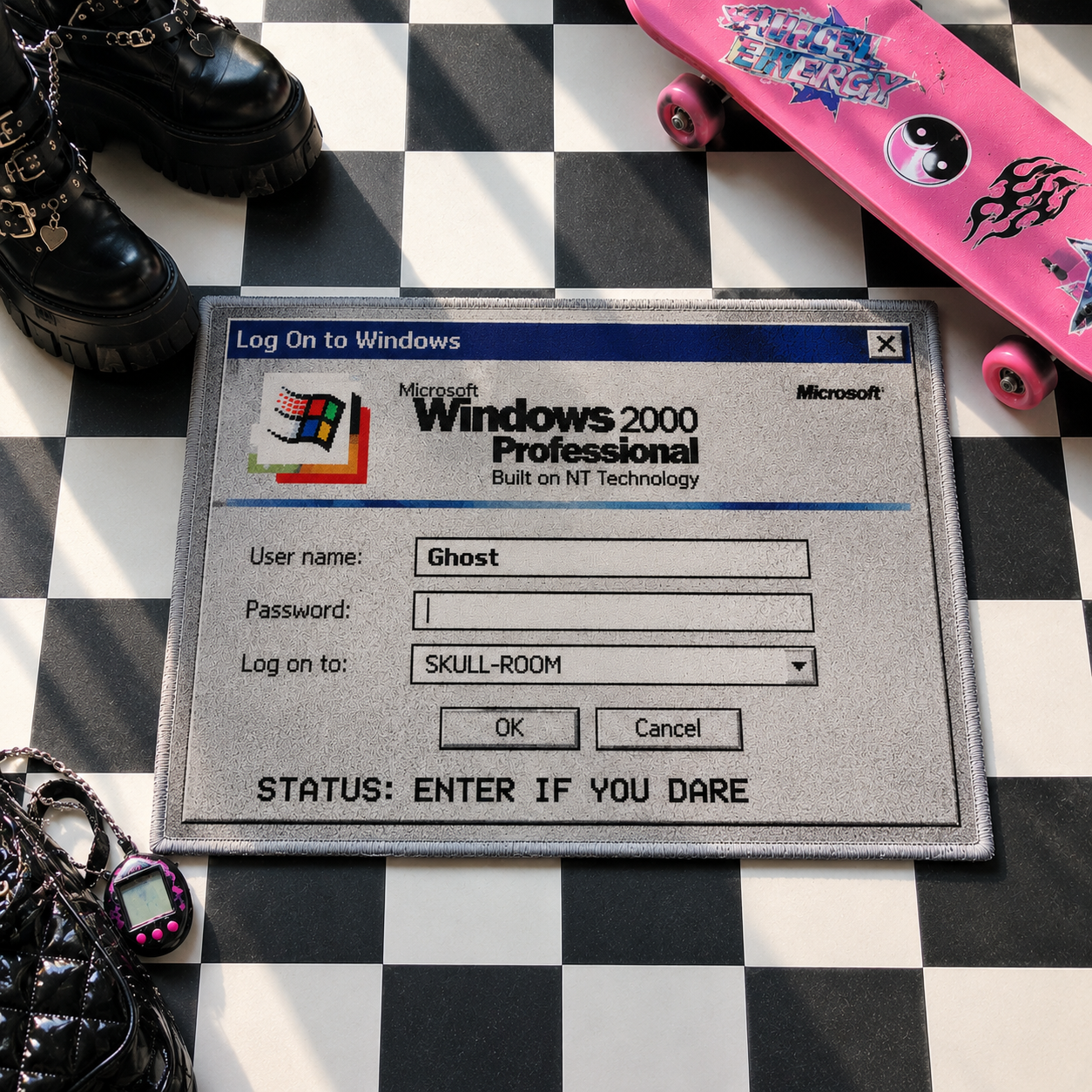 Alternative view of Retro Windows Login Ghost Doormat – Enter If You Dare Halloween Rug