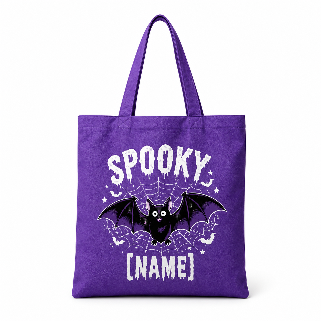 Homepage 5 Personalized Spooky Bat Tote Bag – Custom Name Halloween Canvas Bag