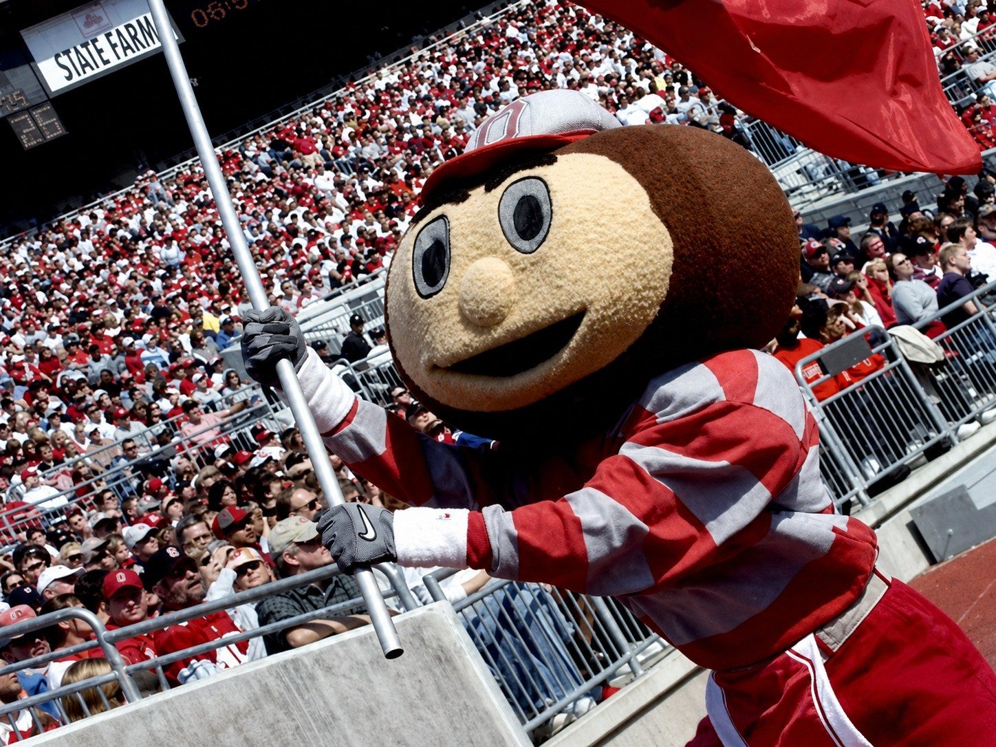 Brutus Buckeye the beloved college mascot of Ohio State